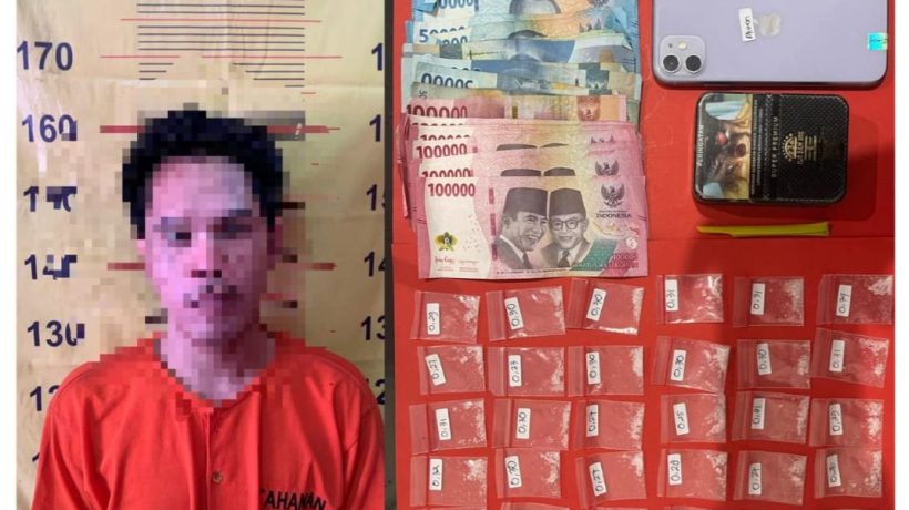 Polres Pasuruan Tangkap Pengedar Sabu di Prigen, Temukan 30 Poket Siap Edar