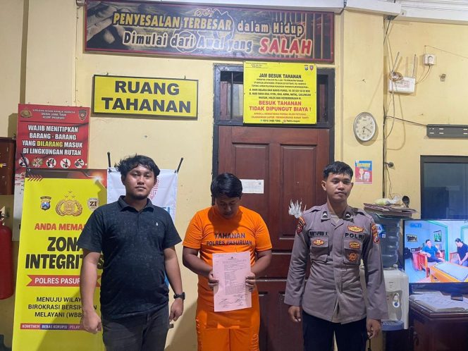 
					SO (tengag) saat berada di Mapolres Pasuruan