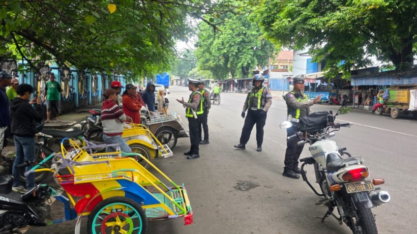 Bandel, Satlantas Polres Pasuruan Kota Tertibkan Pengemudi Bentor