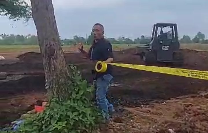 Bandel, Pengurukan Lahan Hijau Di Winongan Di Police Line Satpol PP Kabupaten Pasuruan
