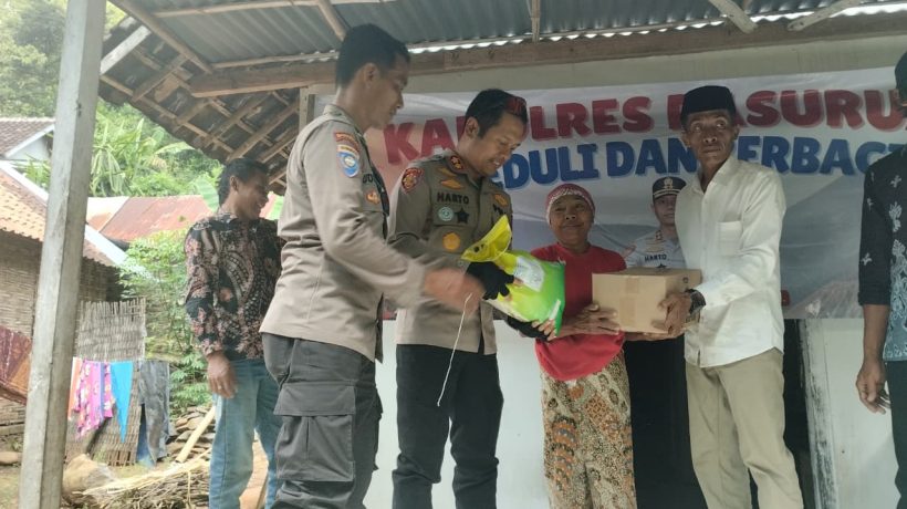Kapolres Pasuruan Salurkan Bantuan Sosial ke Warga Kurang Mampu di Pasrepan