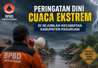 BPBD Kabupaten Pasuruan Keluarkan Peringatan Dini Adanya Potensi Cuaca Ekstrem