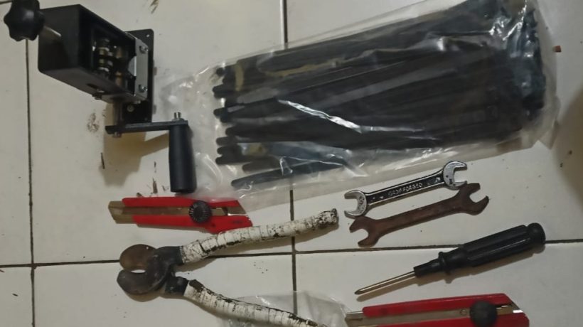 Curi Kabel Tower Pemancar, Tiga Pelaku Dibekuk Beserta Barang Bukti