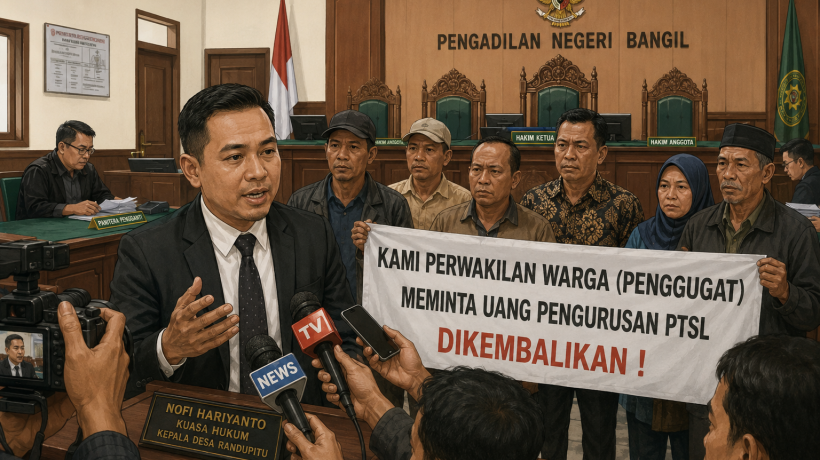 Tegang. Warga Ingin Uangnya Kembali, Namun Gugatan PTSL Desa Randupitu Dianggap Cacat Formil