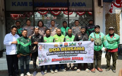 Kapolres Pasuruan Kota Doa Bersama Komunitas Ojol