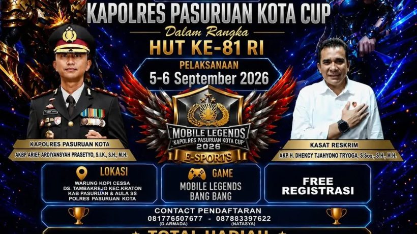 Kapolres Pasuruan Kota Cup 2026 Gelar Turnamen Mobile Legends