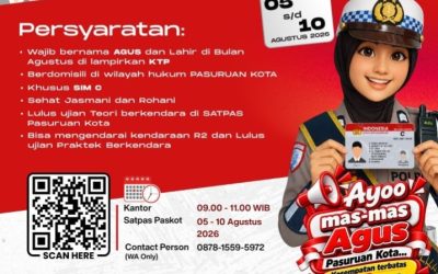 Satlantas Polres Pasuruan Kota Bagikan SIM C Gratis untuk Pemilik Nama Agus, Ini Syaratnya