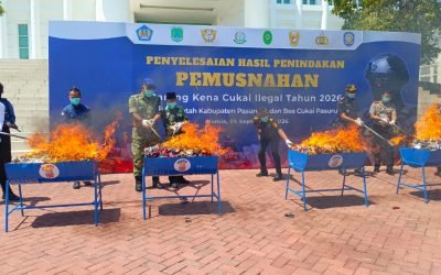Barang Kena Cukai Senilai Rp 9 Milyar Dimusnahkan Pemkab Bersama Kantor Bea Cukai Pasuruan